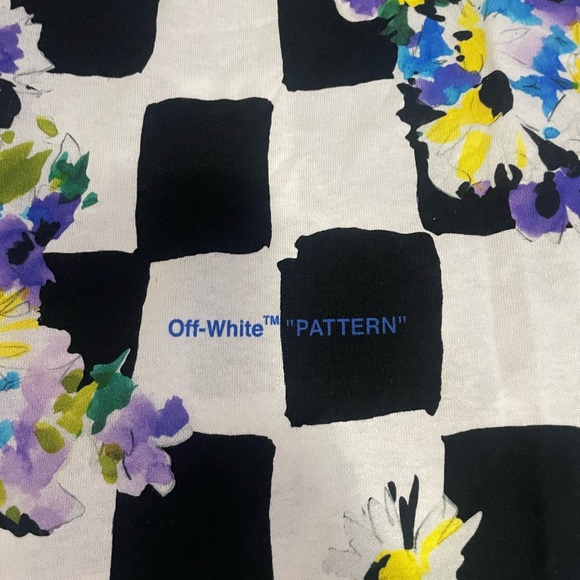Off White Mens Check Flowers Multicolor Sz XXL - Picture 6 of 12